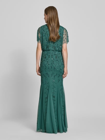 Christian Berg Cocktail Abendkleid mit V-Ausschnitt Khaki 5