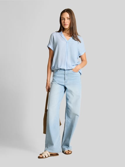 Tom Tailor Bluzka o kroju relaxed fit z wiskozy Jasnoniebieski 1