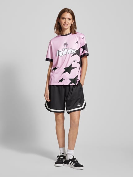 Low Lights Studios T-Shirt mit Label-Details Modell 'ALLSTARS' Pink 1