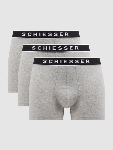 SCHIESSER Boxershort met stretch in set van 3 Middengrijs gemêleerd - 1