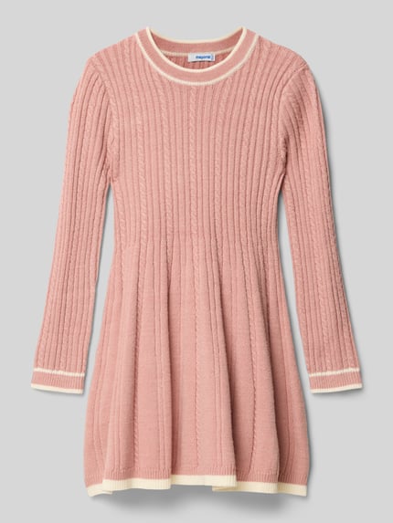 Mayoral Kleid mit Zopfmuster Rosa 1