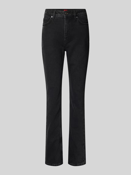 HUGO Jeansy o kroju slim fit z mieszanki bawełny model ‘GRITRIA_1’ Antracytowy 2