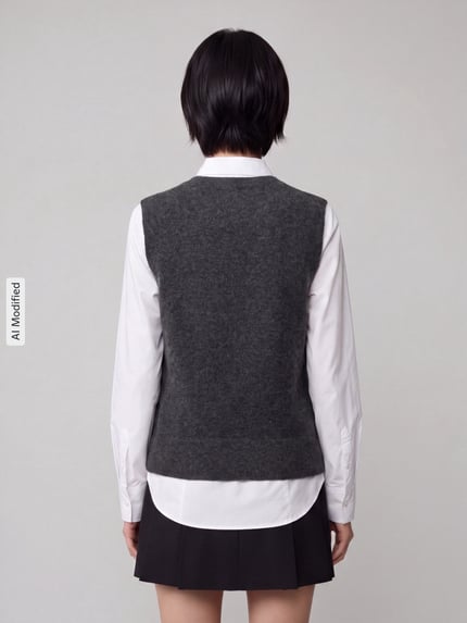 s.Oliver BLACK LABEL Regular Fit Pullunder mit Woll-Anteil Anthrazit 5