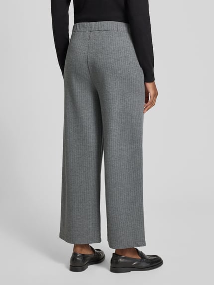 Jake*s Casual Wide fit stoffen broek met elastische band Donkergrijs gemêleerd - 5