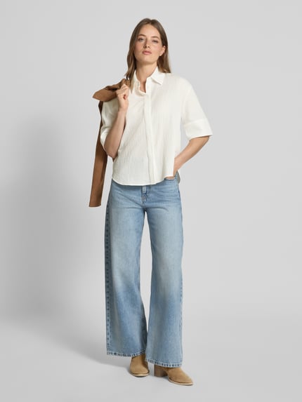 someday. Regular Fit Bluse mit verdeckter Knopfleiste Modell 'Zubliana' Offwhite 1