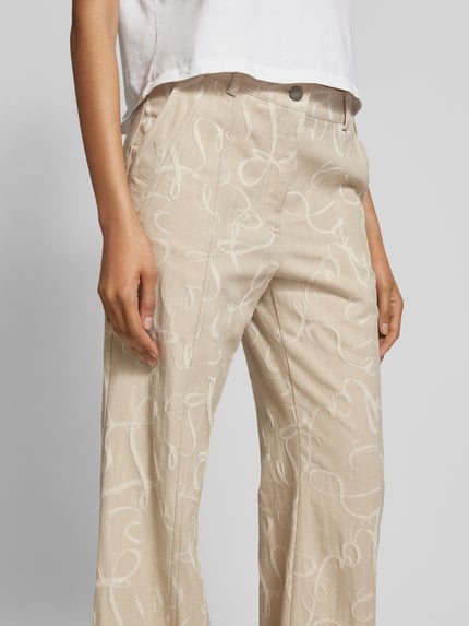 Lala Berlin Regular Fit Jeans mit Allover-Muster Beige 3