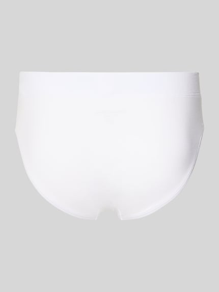 Produktfoto, Slip mit elastischem Bund im 3er-Pack von Christian Berg Men, weiße Farbe, Baumwoll-Modal-Mix mit Stretch-Anteil, körpernahe Passform, Teilungsnähte.