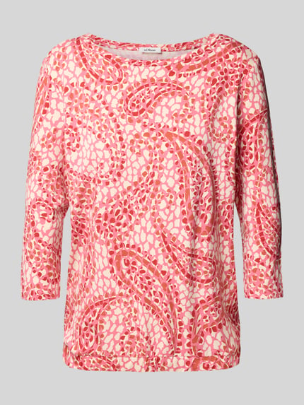 s.Oliver RED LABEL Relaxed fit 3/4-shirt van viscose-stretch Rood - 2