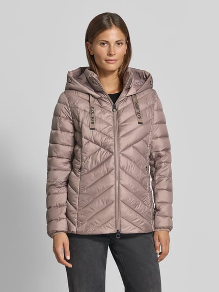 s.Oliver RED LABEL Slim fit gewatteerd jack met tweewegritssluiting Taupe - 4