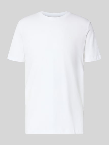 Produktfoto, weißes Regular Fit T-Shirt aus reiner Baumwolle von s.Oliver RED LABEL, glatte Struktur, schlichtes Design, Herren T-Shirt