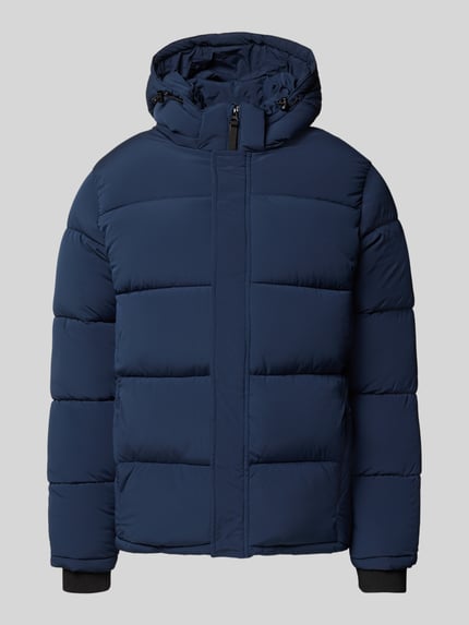 Pepe Jeans Regular Fit Steppjacke mit abnehmbarer Kapuze Modell 'JOBIAS' Marine 2