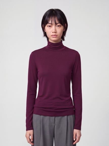 VERO MODA Langarmshirt mit Rollkragen Slim Fit Bordeaux 4