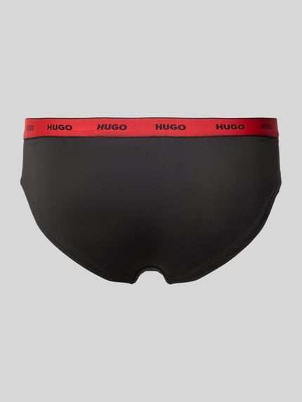 HUGO Figi z nadruk z logo w zestaw 3 szt. Czarny 3