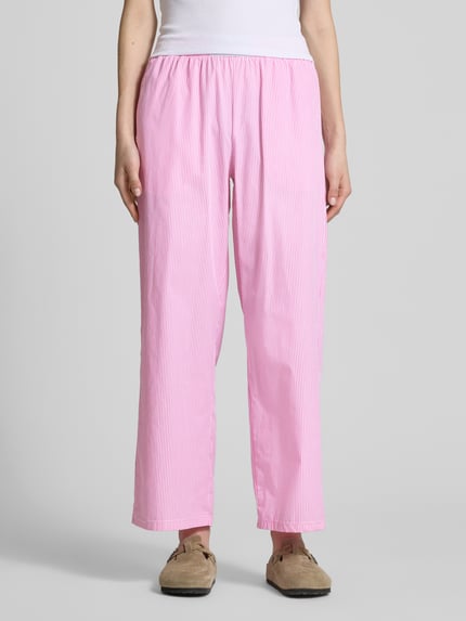 ANOTHER COTTON LAB Wide Leg Pyjama-Hose mit Eingrifftaschen Rosa 4