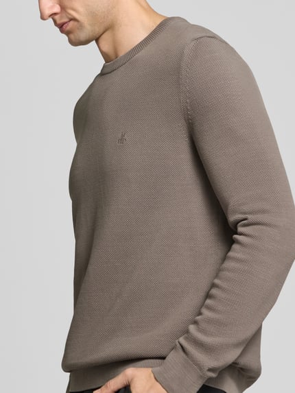 Marc O'Polo Pullover mit Logo-Stitching Mittelgrau 3