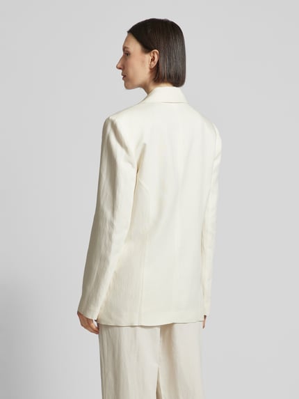 Patrizia Pepe Blazer van een mix van viscose en linnen, model 'GIACCA ESSENTIAL' Wit - 5