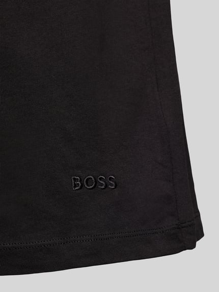 Produktfoto, schwarzes Tank Top mit Label-Detail im 3er-Pack Modell 'Modern' von BOSS, Baumwoll-Elasthan-Mix, glatte Textur