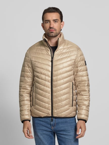 Tom Tailor Regular fit gewatteerd jack met mesh details Zand - 4
