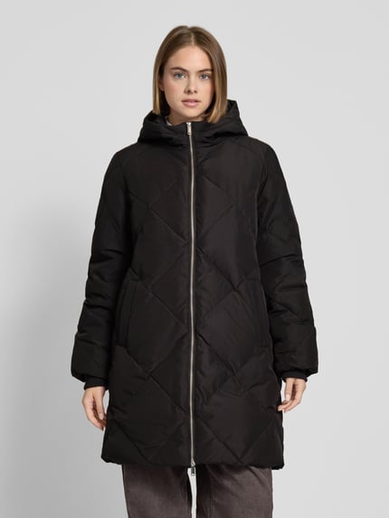 PIECES Comfort Fit Steppmantel mit angenähter Kapuze Modell 'NOVELLA' Black 4