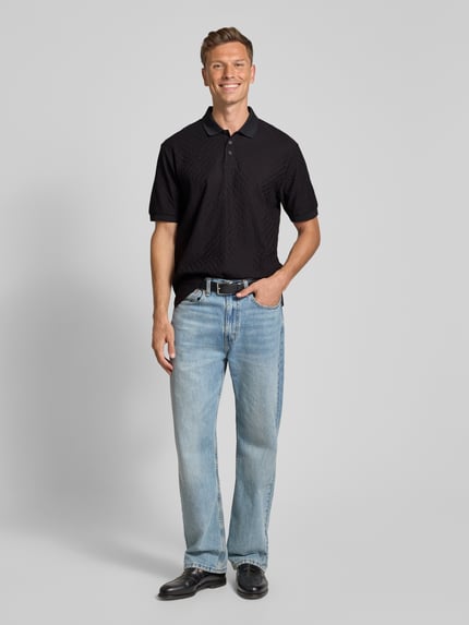 Armani Exchange Koszulka polo o kroju regular fit z listwą guzikową Czarny 1