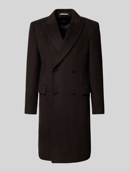 BOSS Regular Fit Wollmantel aus Alpaka-Mix Modell 'HYDE-DB-PEAK-254' Dunkelbraun 2