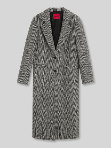 HUGO Relaxed Fit Mantel aus Woll-Mix Modell 'Mojeni' Black 2