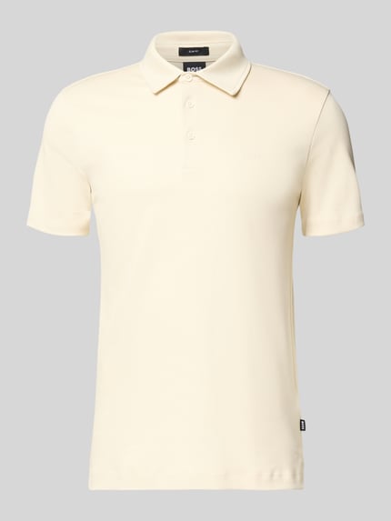 Produktfoto, Regular Fit Poloshirt aus reiner Baumwolle Modell 'PALOSH' van BOSS in effen kleuren met polokraag, korte mouw en labelprint, puur katoen.