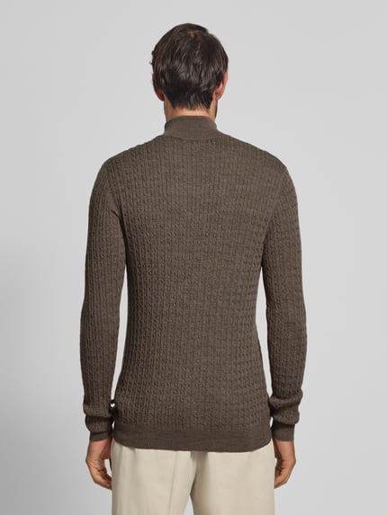 Matinique Strickpullover mit Troyer-Kragen Modell 'mason' Dunkelbraun 5
