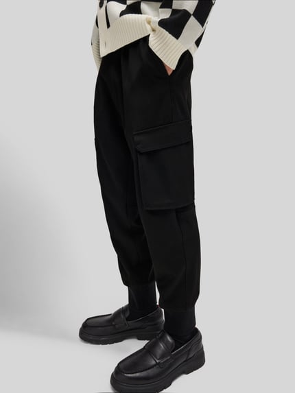 HUGO Tapered Fit Stoffhose mit Bundfalten Modell 'GALVIN241' Black 3