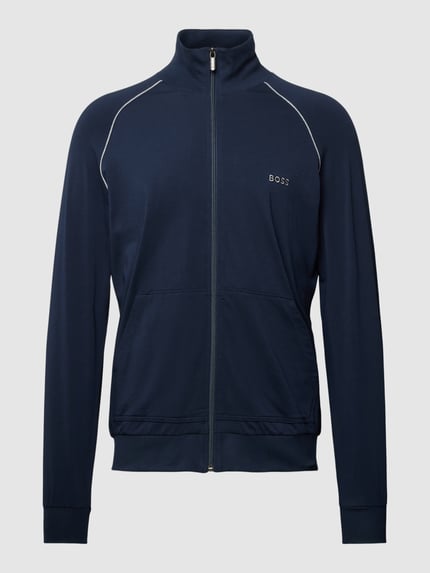 BOSS Bluza rozpinana z wyhaftowanym logo model ‘Mix&Match’ Ciemnoniebieski 2