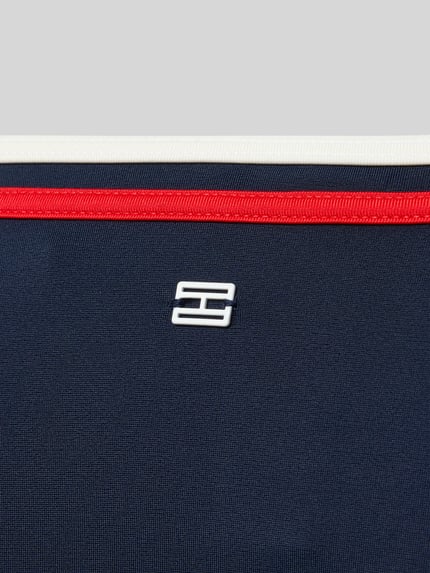 Produktfoto, Badeslip mit Bindebändern von Tommy Hilfiger in mehrfarbiger Optik mit Kontraststreifen und Bindebänder-Verschluss, glatte Textur