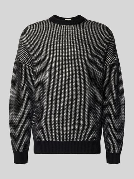 DRYKORN Regular fit gebreide pullover met wol model 'NEELIO' Antraciet - 2