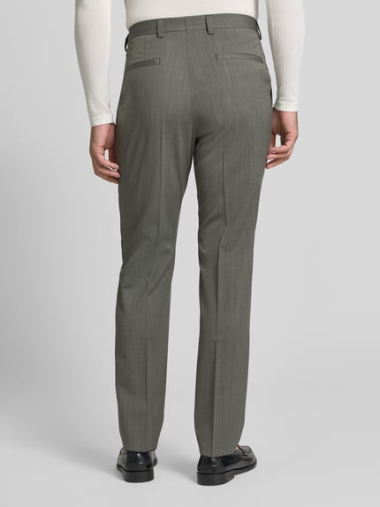 HUGO Super slim fit pantalon van scheerwolmix model 'HESTEN261F1X' Olijfgroen - 5