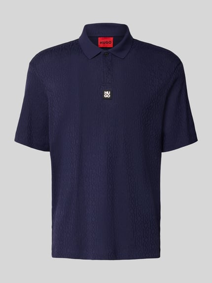 HUGO Koszulka polo o kroju relaxed fit z mieszanki wiskozy model ‘DALLOVO’ Granatowy 2