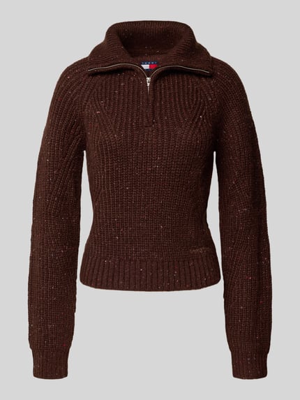 Tommy Jeans Regular fit schipperstrui met wol, model 'NEP' Donkerbruin - 2