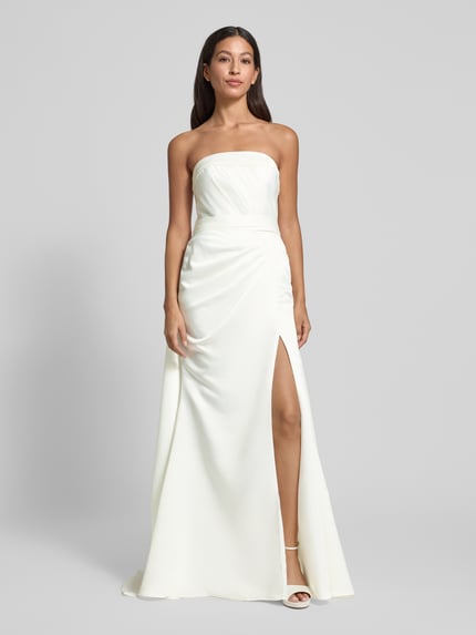 LUXUAR FASHION Abendkleid im Off-Shoulder-Look mit Gehschlitz Offwhite 4