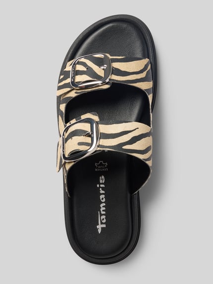 Tamaris Sandalette aus Leder mit Plateausohle Black 3