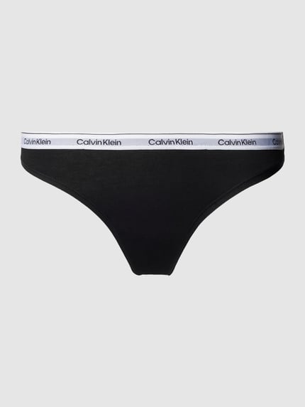 Calvin Klein Underwear String in effen design Zwart - 1