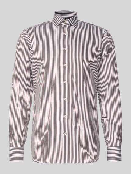 OLYMP SIGNATURE Slim Fit Freizeithemd mit Kentkragen Modell 'Namur' Mittelbraun 2
