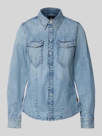 G-Star RAW Slim fit jeansblouse met borstzakken Jeansblauw - 2