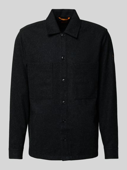 BOSS Orange Loose Fit Freizeithemd mit Woll-Anteil Modell 'LOCKY' Black 2