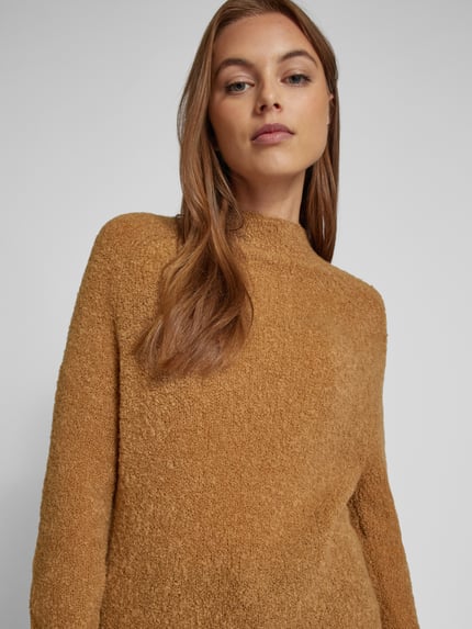 Brax Gebreide pullover met opstaande kraag, model 'Lea' Beige - 3