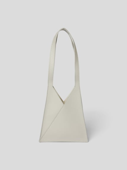 MM6 Maison Margiela Torba na ramię z naturalnej skóry Jasnoszary 2