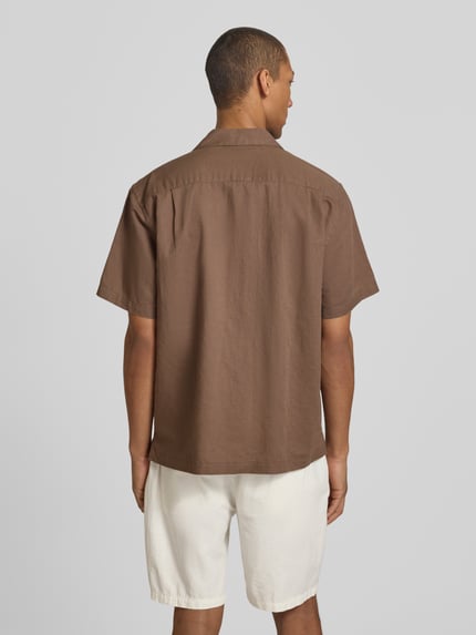 Selected Relaxed Fit Freizeithemd aus Leinen-Baumwoll-Mix Modell 'RLXCLAY' Schoko 5