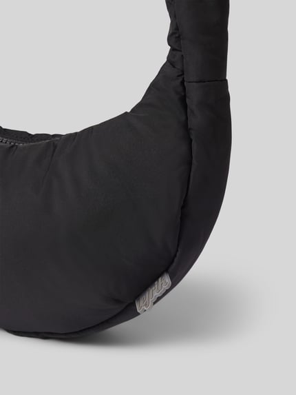 Lefrik Handtas met knoopdetails, model 'BIWA' Zwart - 3