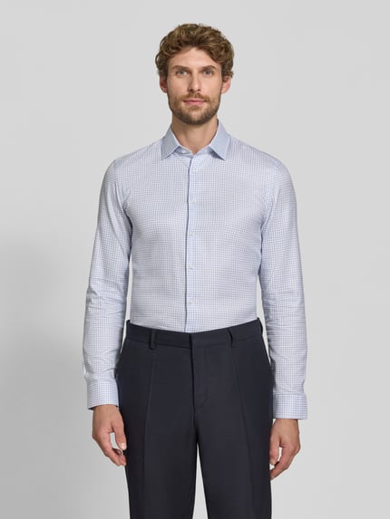 Jake*s Super Slim Fit Businesshemd aus reiner Baumwolle Hellblau 4