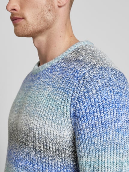 Fynch-Hatton Gebreide pullover met ronde hals Turquoise gemêleerd - 3