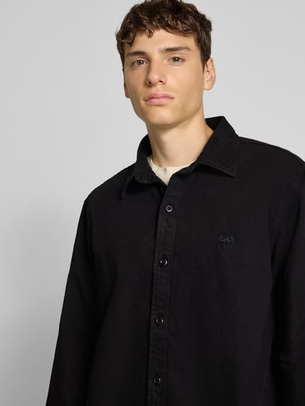 Edwin Regular Fit Freizeithemd mit Kentkragen Modell 'SEBASTIAN' Black 3