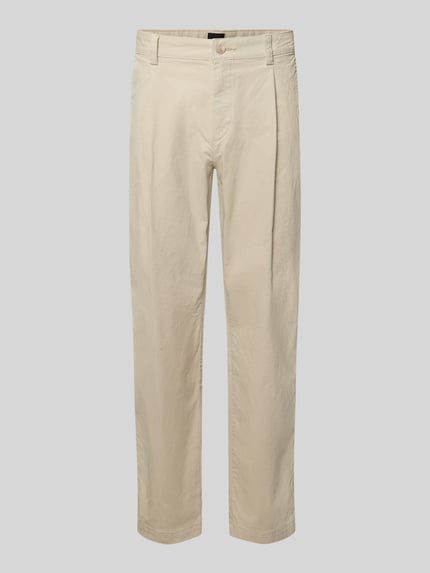 Regular fit corduroy broek van katoenmix model 'Pleated 3' Shop The Look MANNEQUINE