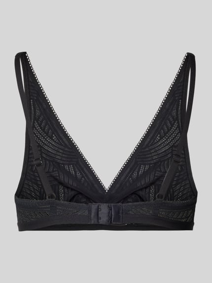 Marc O'Polo Biustonosz typu bralette o dopasowanym kroju z geometryczną koronką Czarny 3